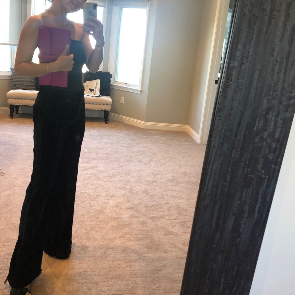 Royal blue velvet pants- one size